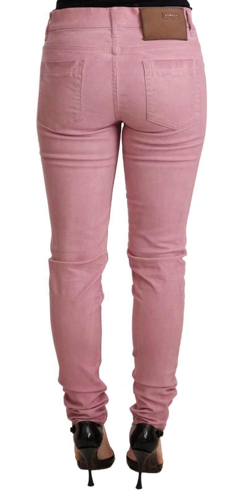 Elegant Slim Fit Pink Denim Jeans - SEHABRANDS