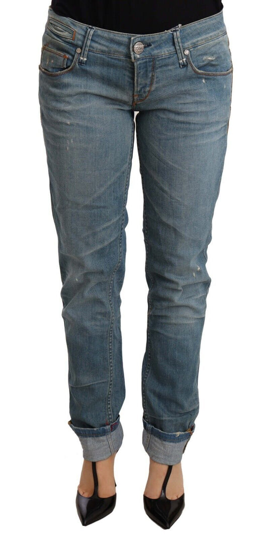 Chic Washed Cotton Denim with Folded Hem - SEHABRANDS