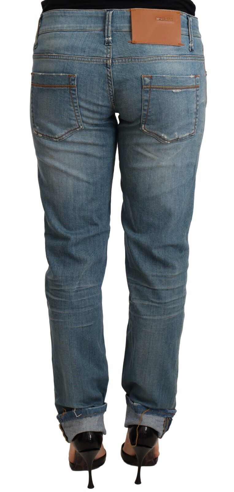 Chic Washed Cotton Denim with Folded Hem - SEHABRANDS