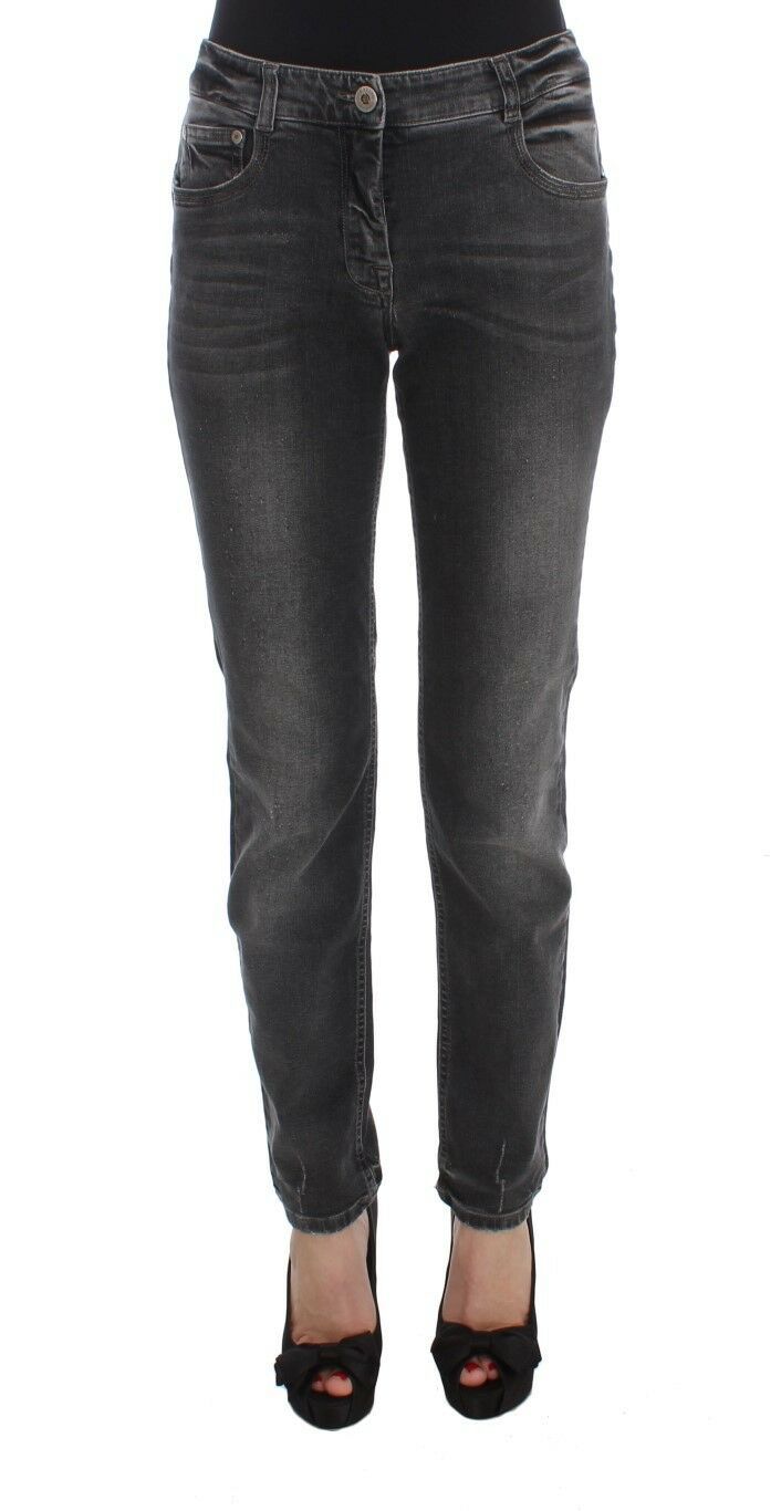 Elegant Gray Regular Fit Jeans - SEHABRANDS