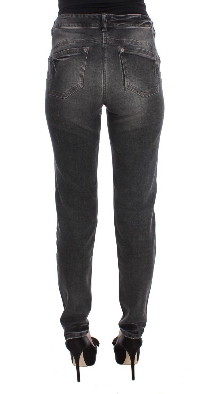 Elegant Gray Regular Fit Jeans - SEHABRANDS