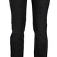 Elegant Black Slim Fit Corduroy Jeans - SEHABRANDS