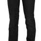 Elegant Black Slim Fit Corduroy Jeans - SEHABRANDS