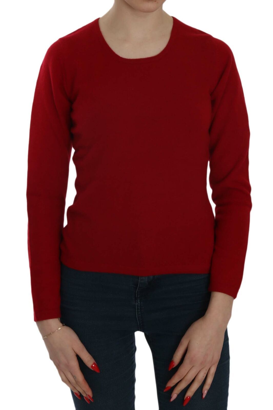 Elegant Red Cashmere Pullover Blouse - SEHABRANDS