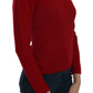 Elegant Red Cashmere Pullover Blouse - SEHABRANDS