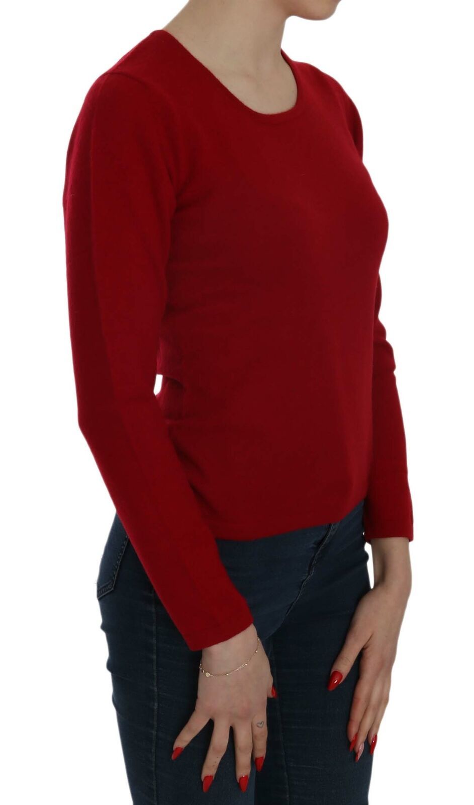 Elegant Red Cashmere Pullover Blouse - SEHABRANDS