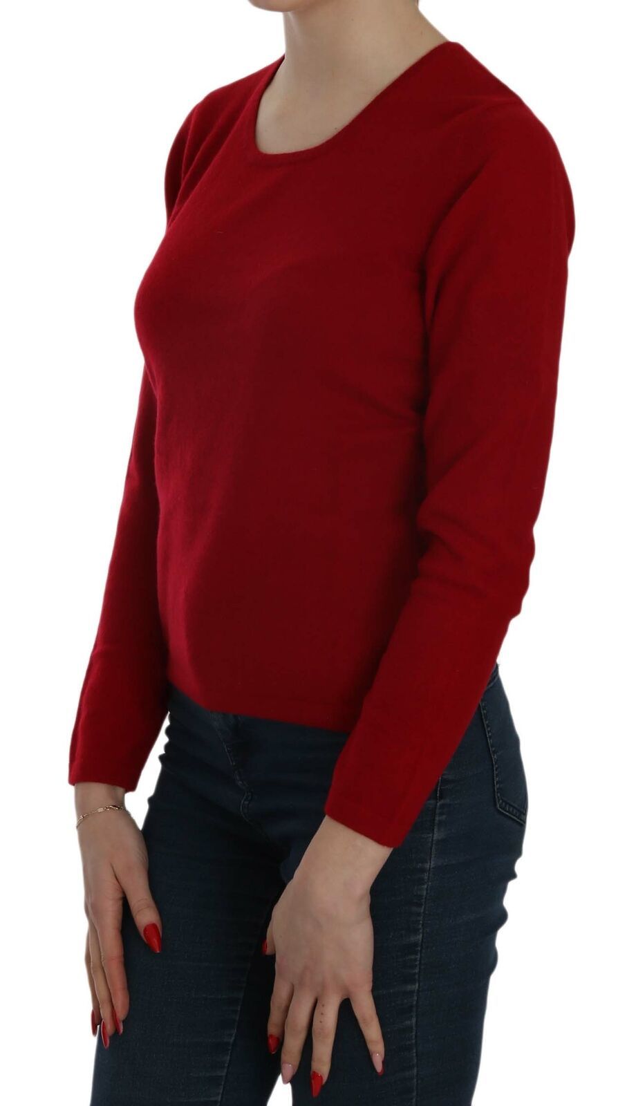 Elegant Red Cashmere Pullover Blouse - SEHABRANDS