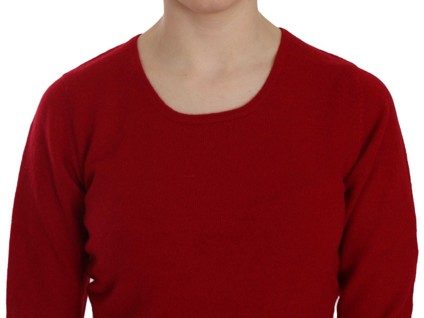 Elegant Red Cashmere Pullover Blouse - SEHABRANDS