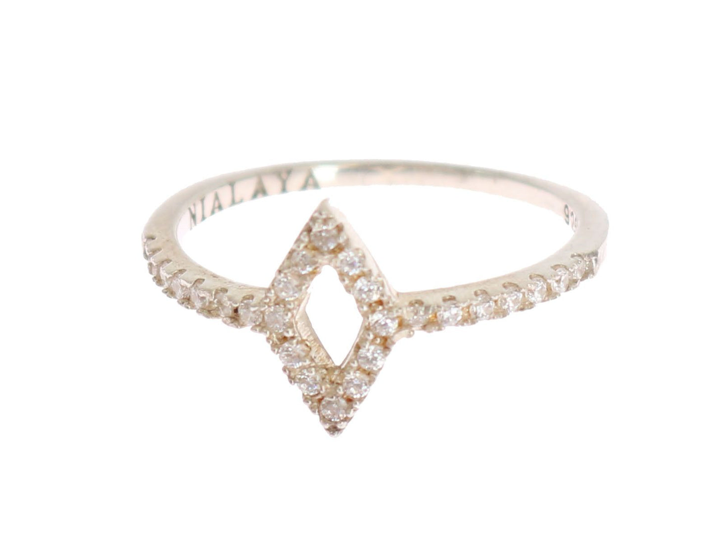 Elegant Silver CZ Crystal Studded Ring - SEHABRANDS