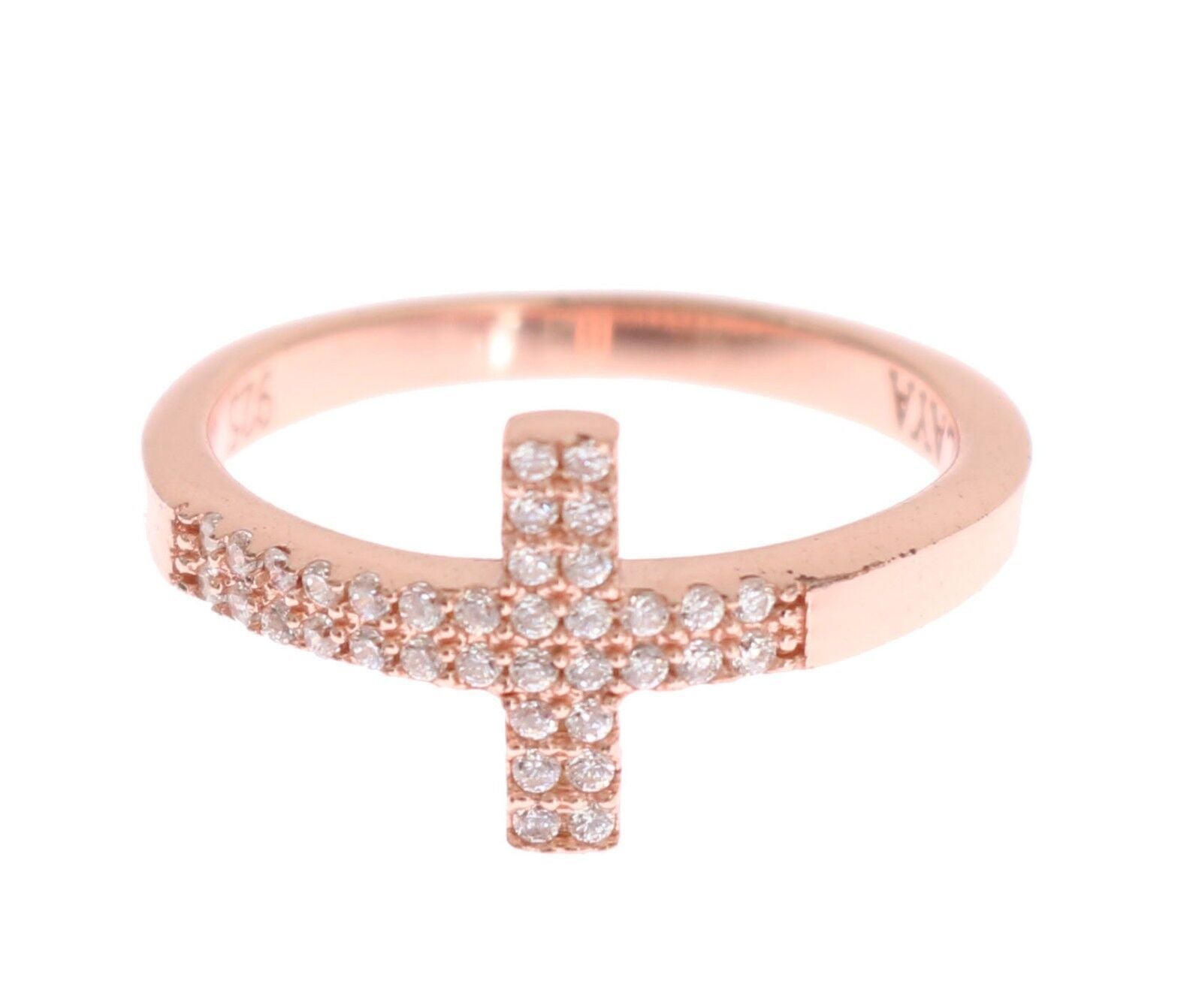 Elegant Pink Crystal Encrusted Silver Ring - SEHABRANDS