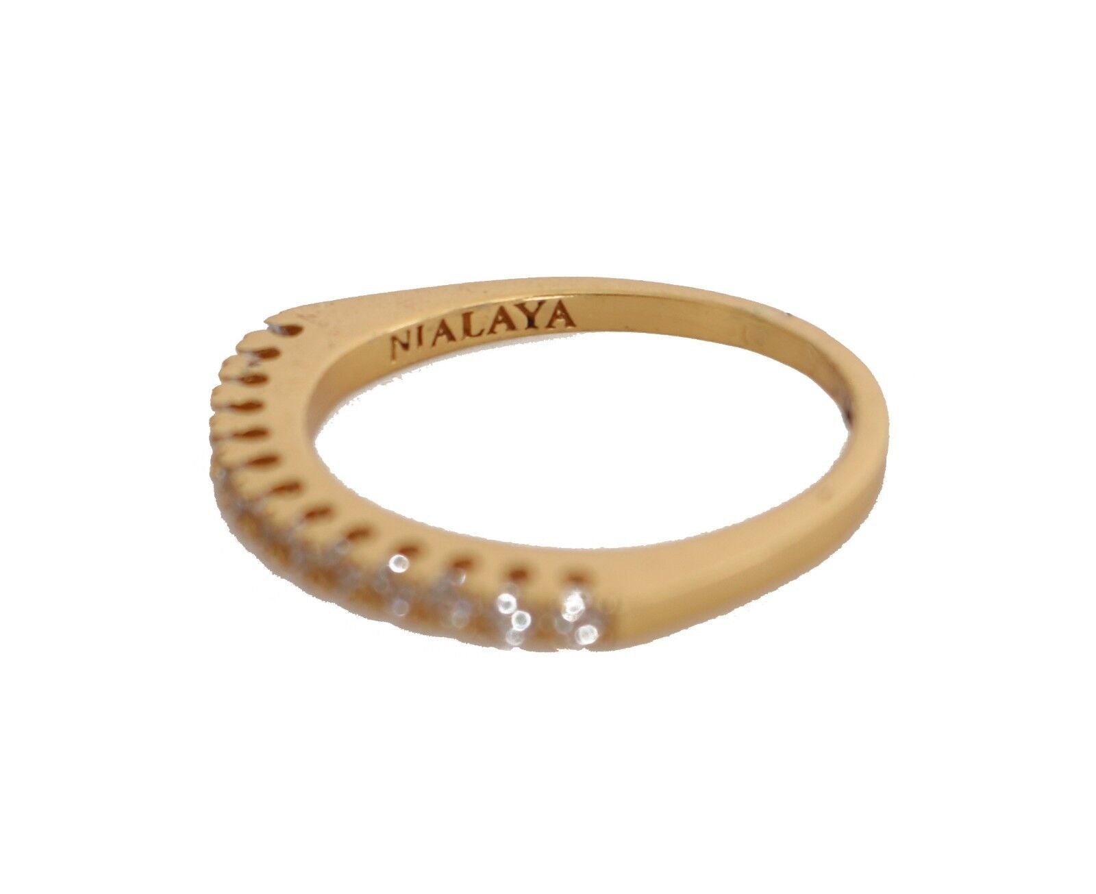 Gleaming CZ Crystal Gold-Plated Ring - SEHABRANDS