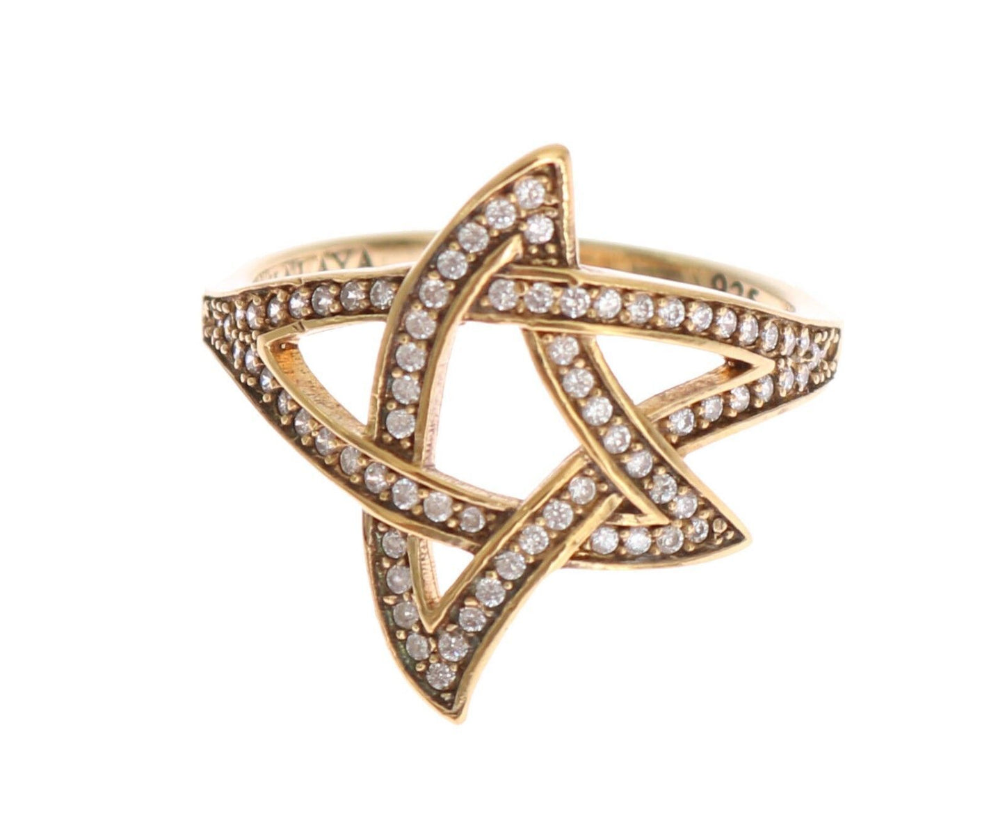 Elegant Gold CZ Crystal Embellished Ring - SEHABRANDS