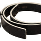 Chic Black Leather Fashion Belt with White Accents - SEHABRANDS