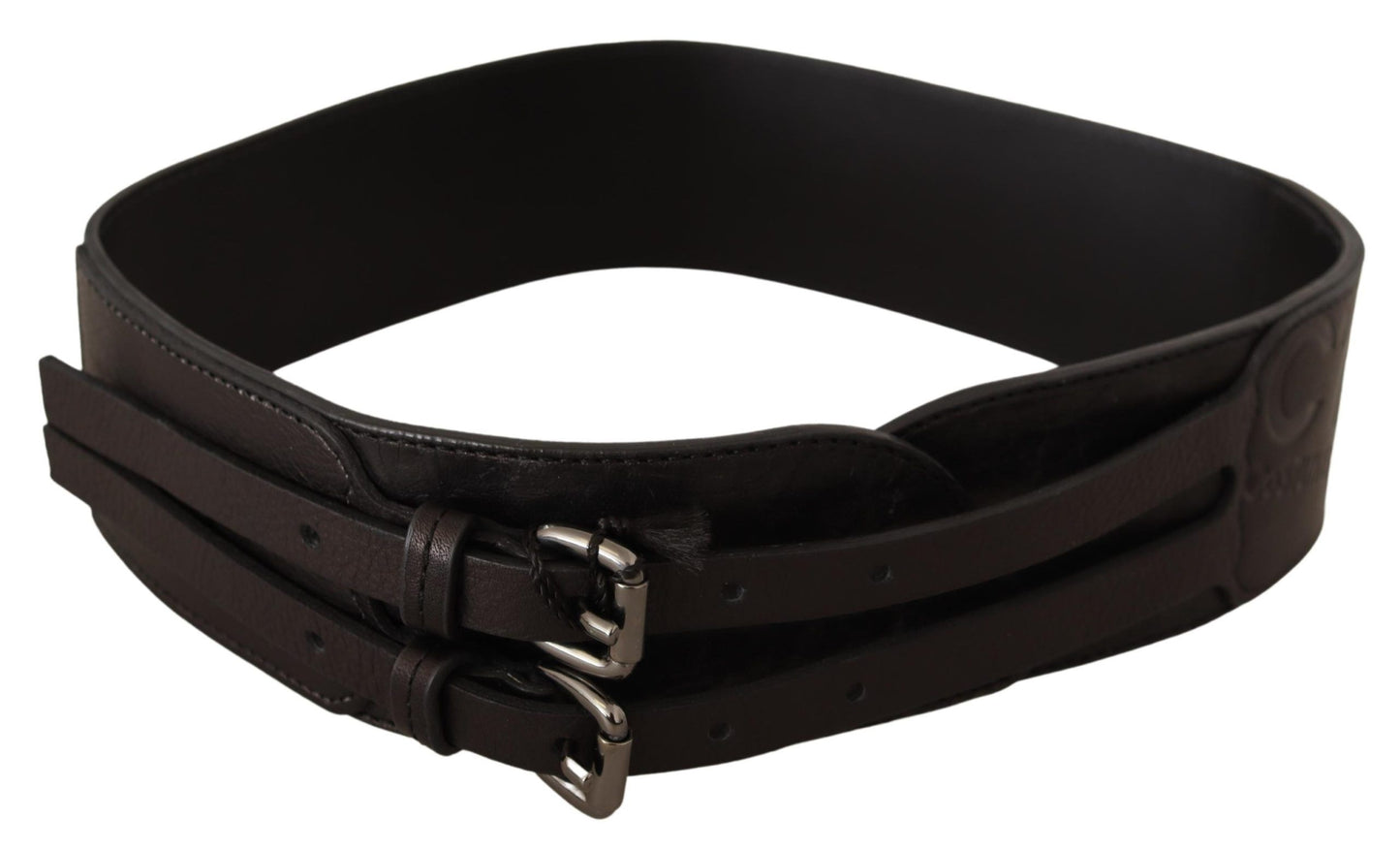 Elegant Double Buckle Leather Belt - SEHABRANDS