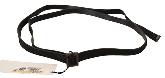 Chic Black Leather Fashion Belt with Metal Buckle - SEHABRANDS