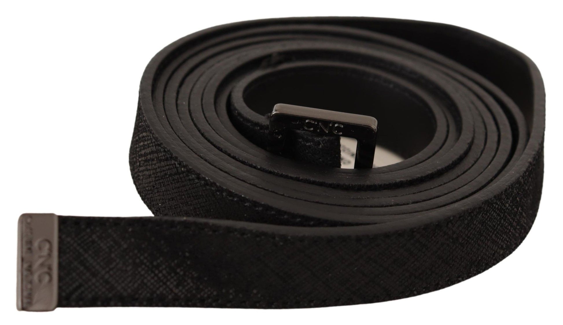 Chic Black Leather Fashion Belt with Metal Buckle - SEHABRANDS