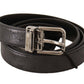 Dolce & Gabbana Elegant Black Leather Belt with Silver Buckle