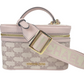 Jet Set Medium Powder Blush Jacquard Canvas Zip Trunk Crossbody Bag - SEHABRANDS