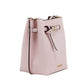 Emilia Small Powder Blush Pebble Leather Bucket Messenger Handbag - SEHABRANDS