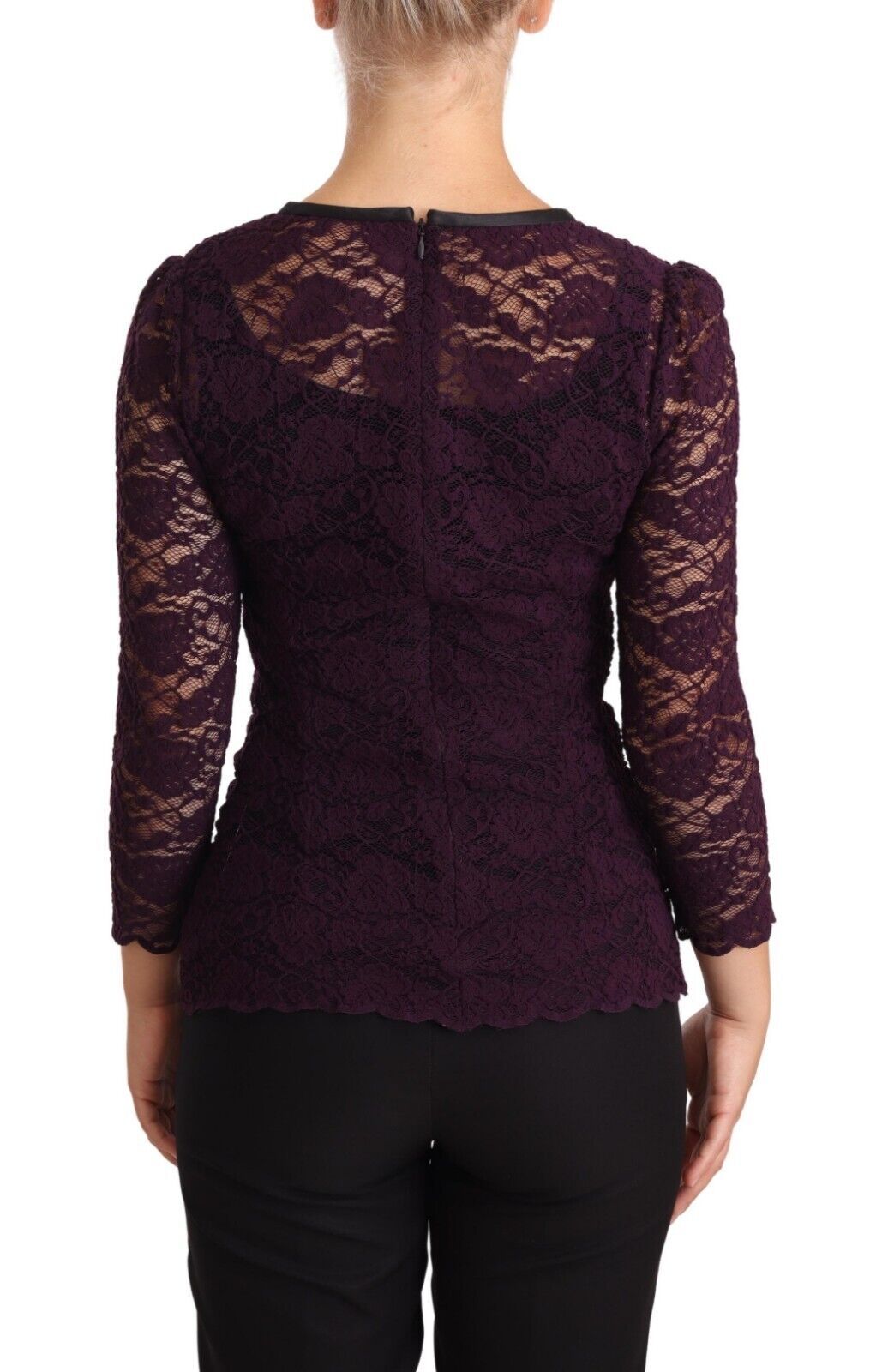 Dolce & Gabbana Elegant Sheer Lace Long Sleeve Blouse