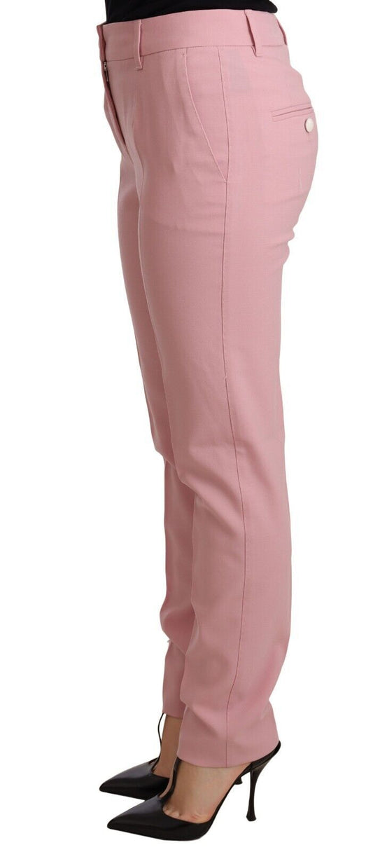 Dolce & Gabbana Elegant Pink Tapered Wool Trousers