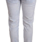 Light Blue Cotton Push Up Denim Jeans - SEHABRANDS