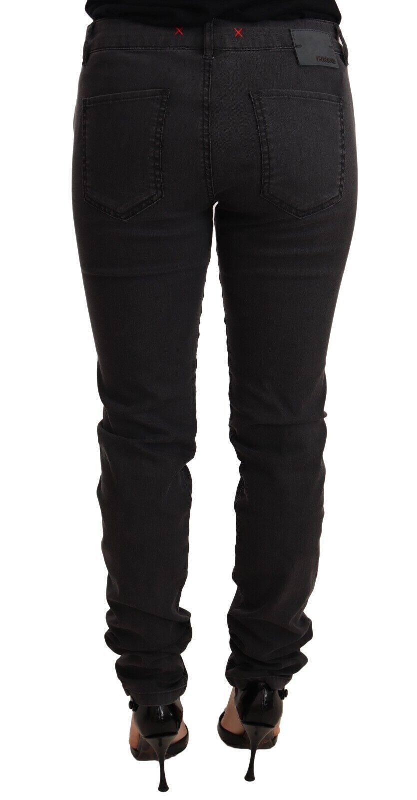 Chic Mid Waist Skinny Black Denim - SEHABRANDS