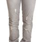 Chic Slim Fit Tattered Gray Wash Jeans - SEHABRANDS