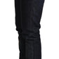 Elegant Low Waist Skinny Dark Blue Jeans - SEHABRANDS