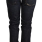 Elegant Low Waist Skinny Dark Blue Jeans - SEHABRANDS