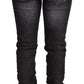 Elegant Low Waist Skinny Black Denim - SEHABRANDS