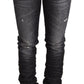 Elegant Low Waist Skinny Black Denim - SEHABRANDS