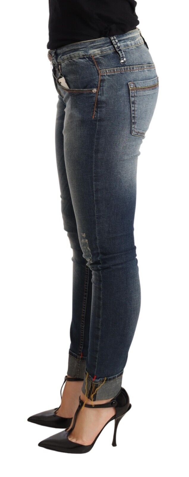 Chic Blue Washed Skinny Denim - SEHABRANDS