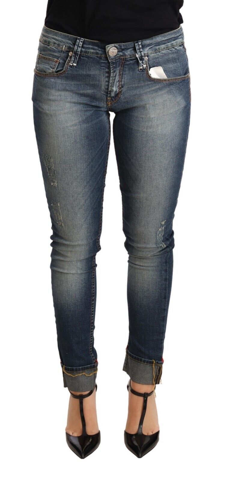 Chic Blue Washed Skinny Denim - SEHABRANDS