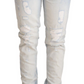 Chic Light-Blue Folded Hem Denim Jeans - SEHABRANDS