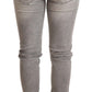 Chic Gray Washed Slim Fit Cotton Jeans - SEHABRANDS