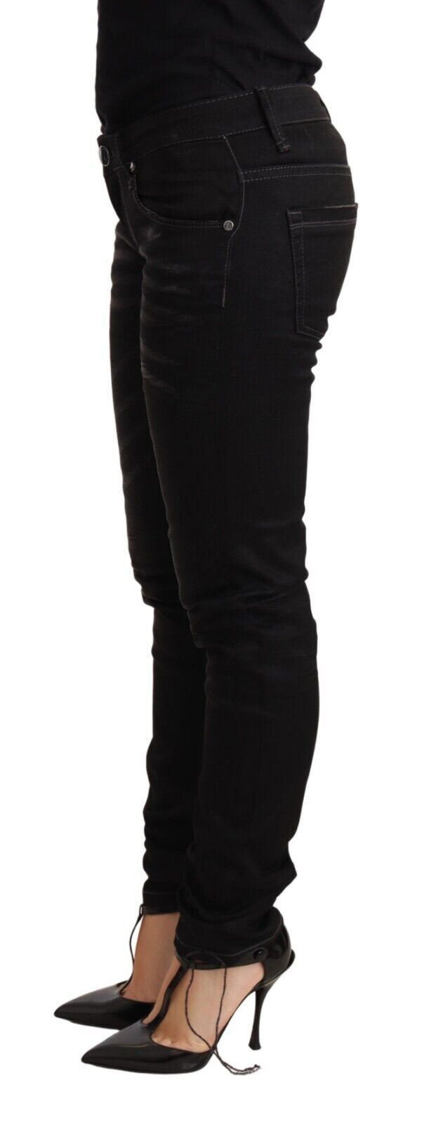 Sleek Black Washed Skinny Jeans - SEHABRANDS