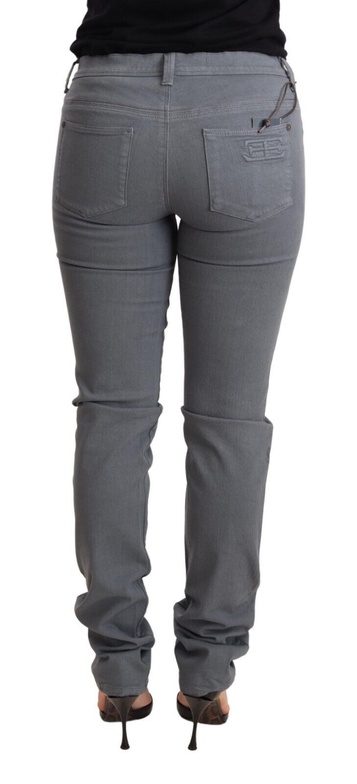 Sleek Gray Low Waist Skinny Jeans - SEHABRANDS