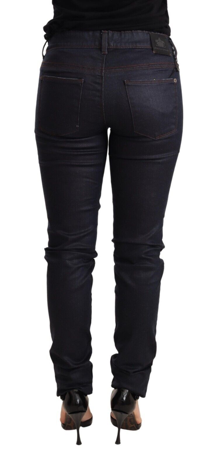 Chic Dark Blue Low Waist Skinny Jeans - SEHABRANDS