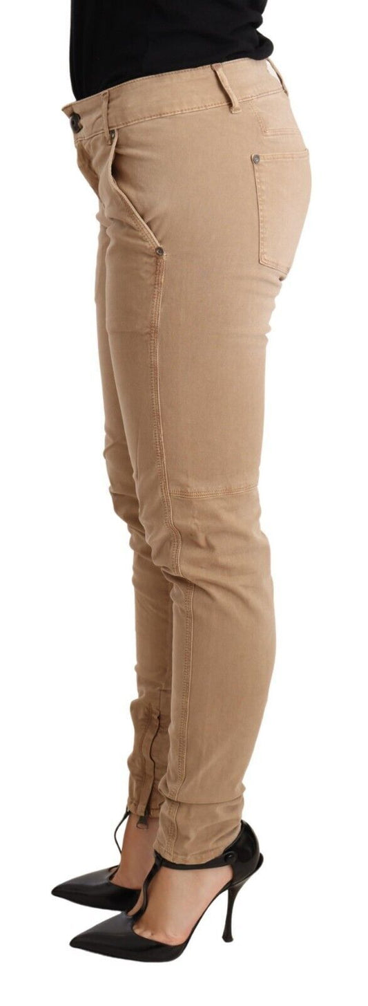 Chic Low Waist Skinny Cotton Trousers - SEHABRANDS