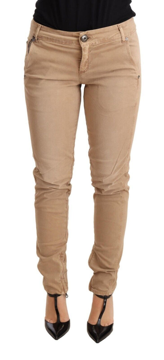 Chic Low Waist Skinny Cotton Trousers - SEHABRANDS