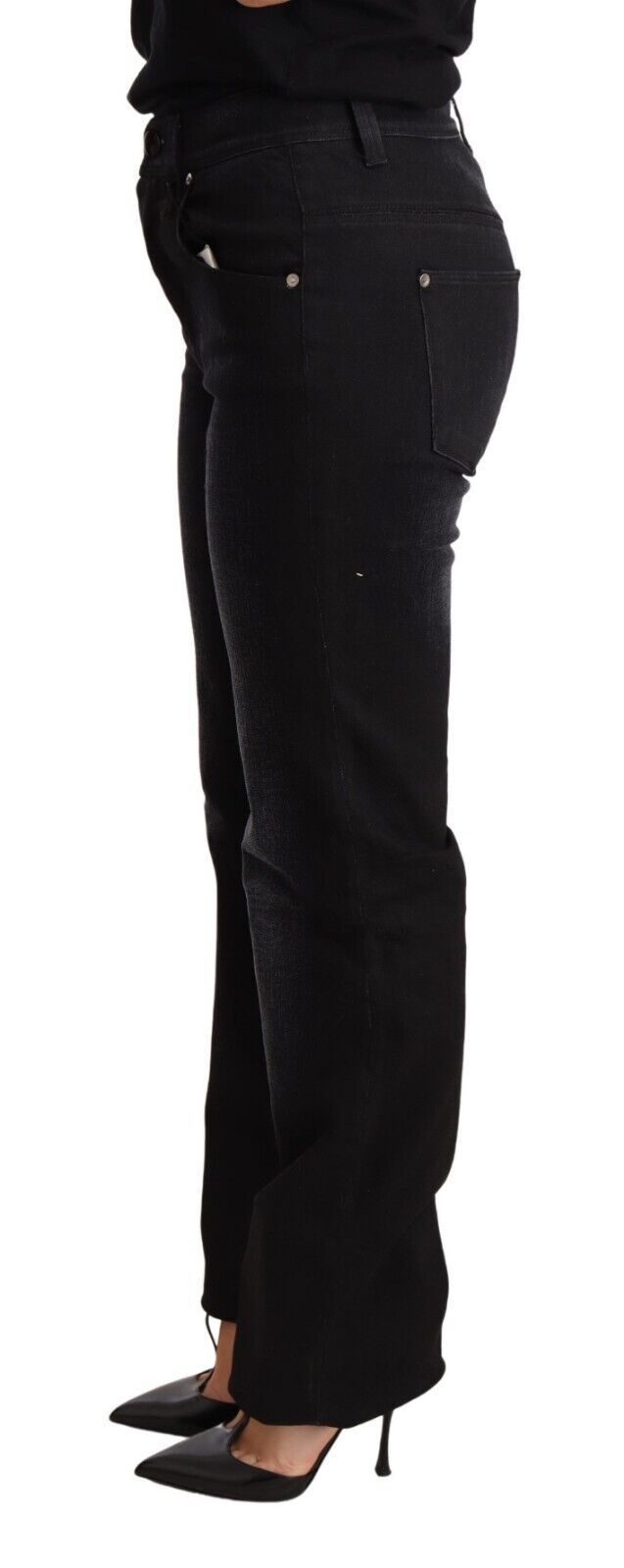 Chic Black Washed Straight Cut Jeans - SEHABRANDS