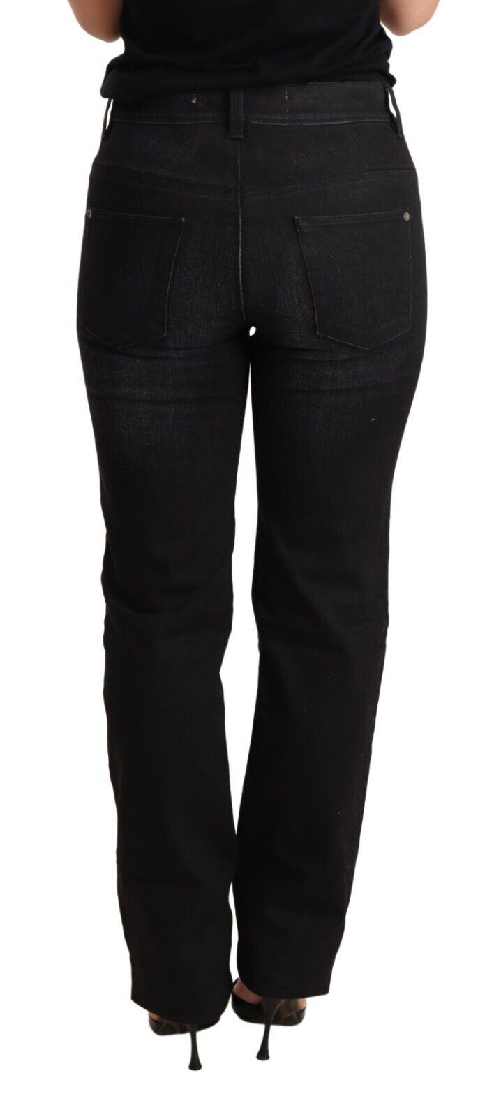 Chic Black Washed Straight Cut Jeans - SEHABRANDS