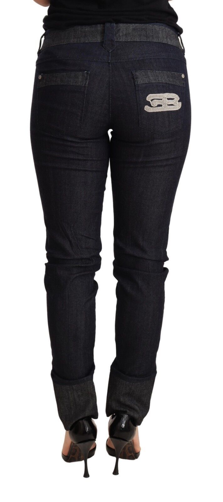 Chic Dark Blue Skinny Trouser Jeans - SEHABRANDS