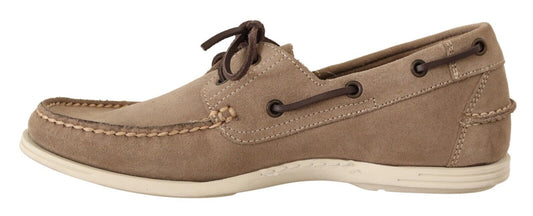 Elegant Beige Suede Moccasins for the Discerning Gentleman - SEHABRANDS