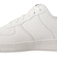 Chic White Leather Low Top Sneakers - SEHABRANDS