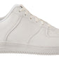 Chic White Leather Low Top Sneakers - SEHABRANDS