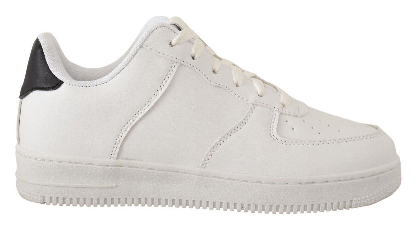 Chic White Leather Low Top Sneakers - SEHABRANDS