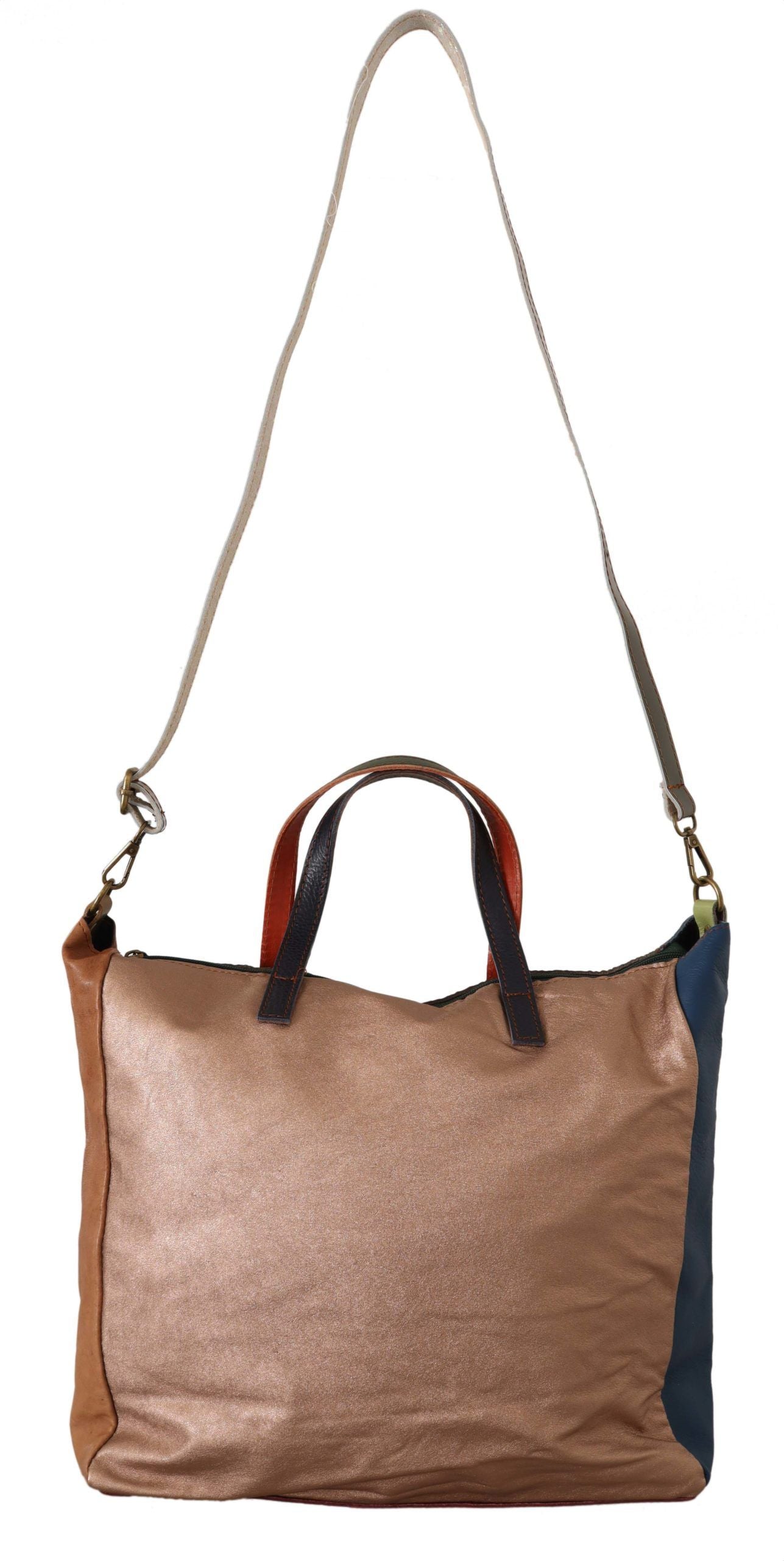 Multicolor Leather Shoulder Tote Bag - SEHABRANDS