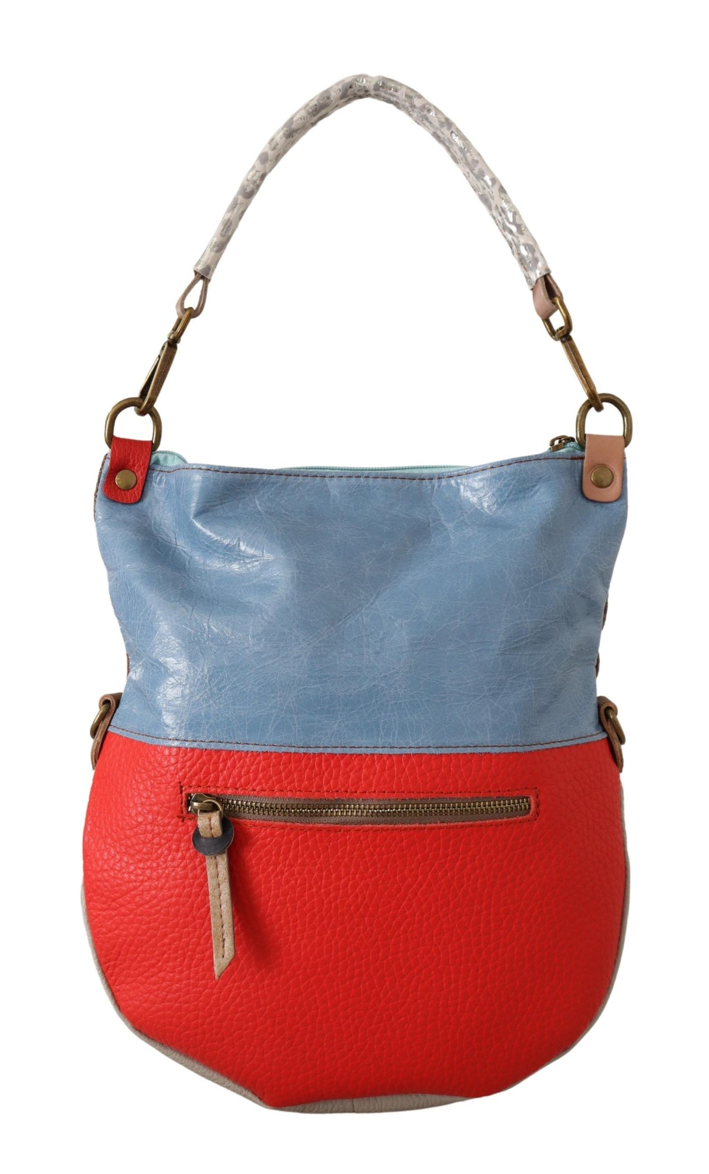 Chic Multicolor Leather Tote with Gold Accents - SEHABRANDS